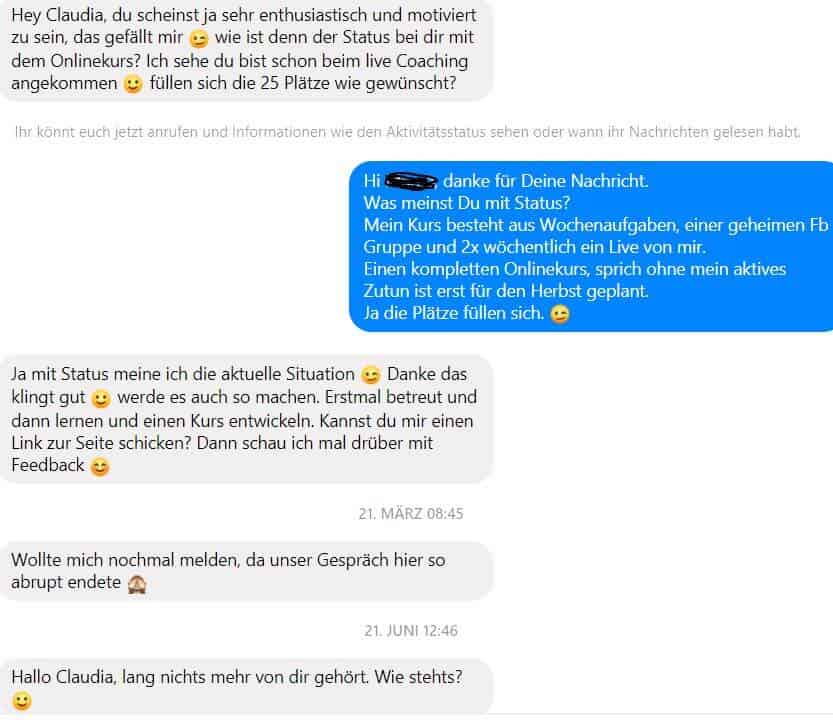 Schlechtes Facebook Verhalten per PN