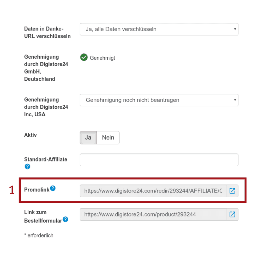 Promolink bearbeiten digistore