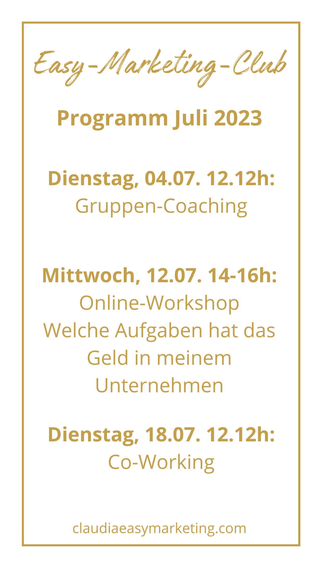 Story-Easy-Marketing-Club-Programm-Juli23 Club Programm Juli 2023